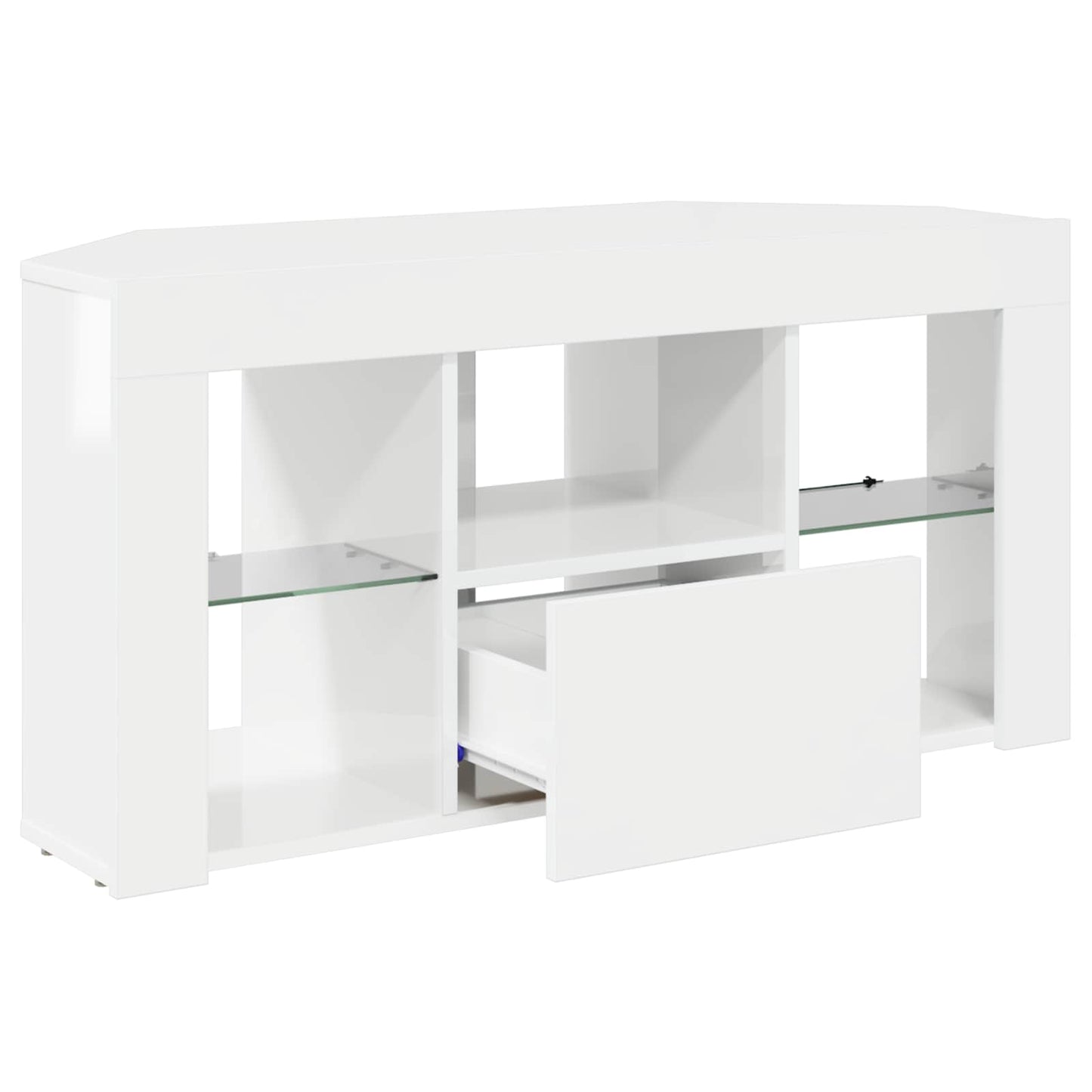 vidaXL Corner LED TV Cabinet High gloss White 100 x 40 x 50 cm