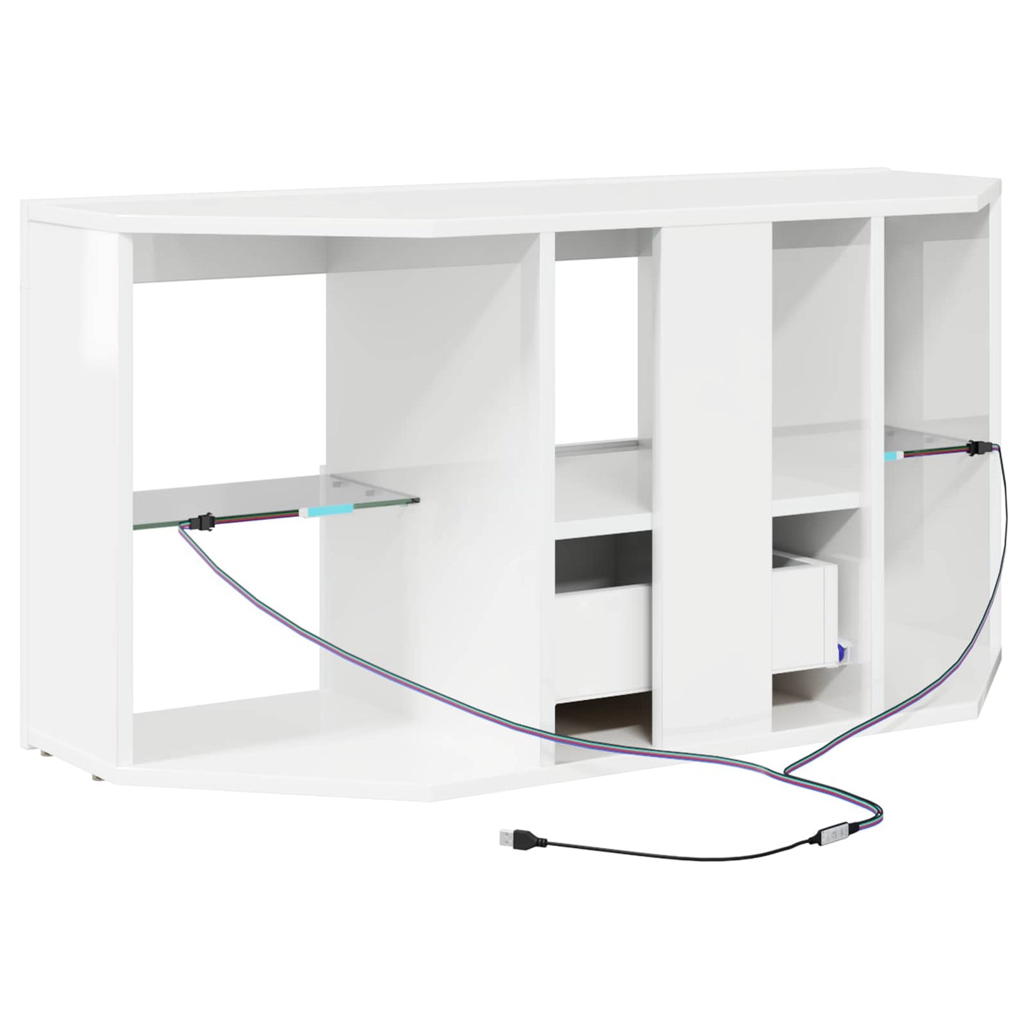 vidaXL Corner LED TV Cabinet High gloss White 100 x 40 x 50 cm