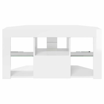 vidaXL Corner LED TV Cabinet High gloss White 100 x 40 x 50 cm