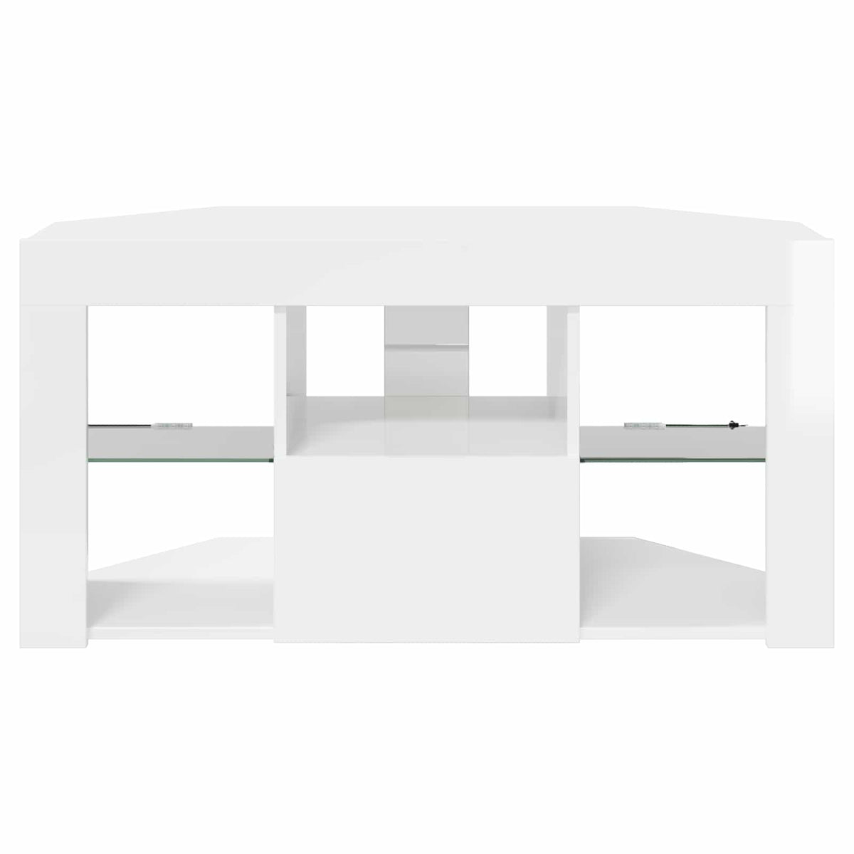 vidaXL Corner LED TV Cabinet 100 x 40 x 50 cm High gloss White