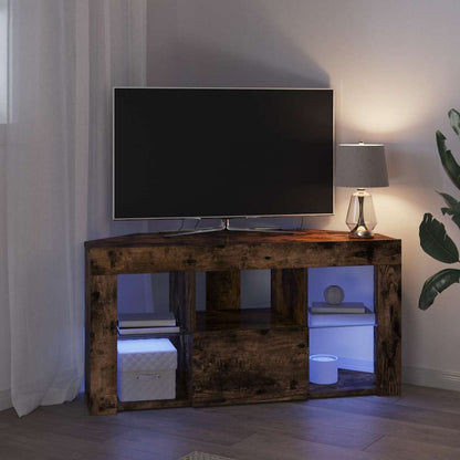 vidaXL Corner LED TV Cabinet 100 x 40 x 50 cm Smoked Oak