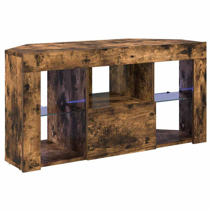 vidaXL Corner LED TV Cabinet 100 x 40 x 50 cm Smoked Oak