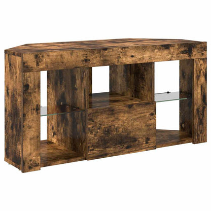 vidaXL Corner LED TV Cabinet 100 x 40 x 50 cm Smoked Oak