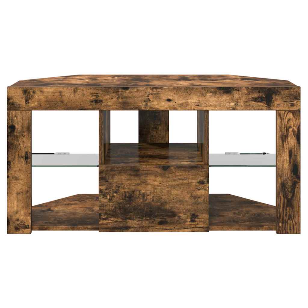 vidaXL Corner LED TV Cabinet 100 x 40 x 50 cm Smoked Oak