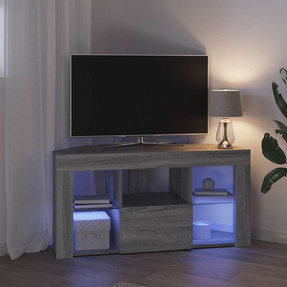 vidaXL Corner LED TV Cabinet 100 x 40 x 50 cm Grey Sonoma