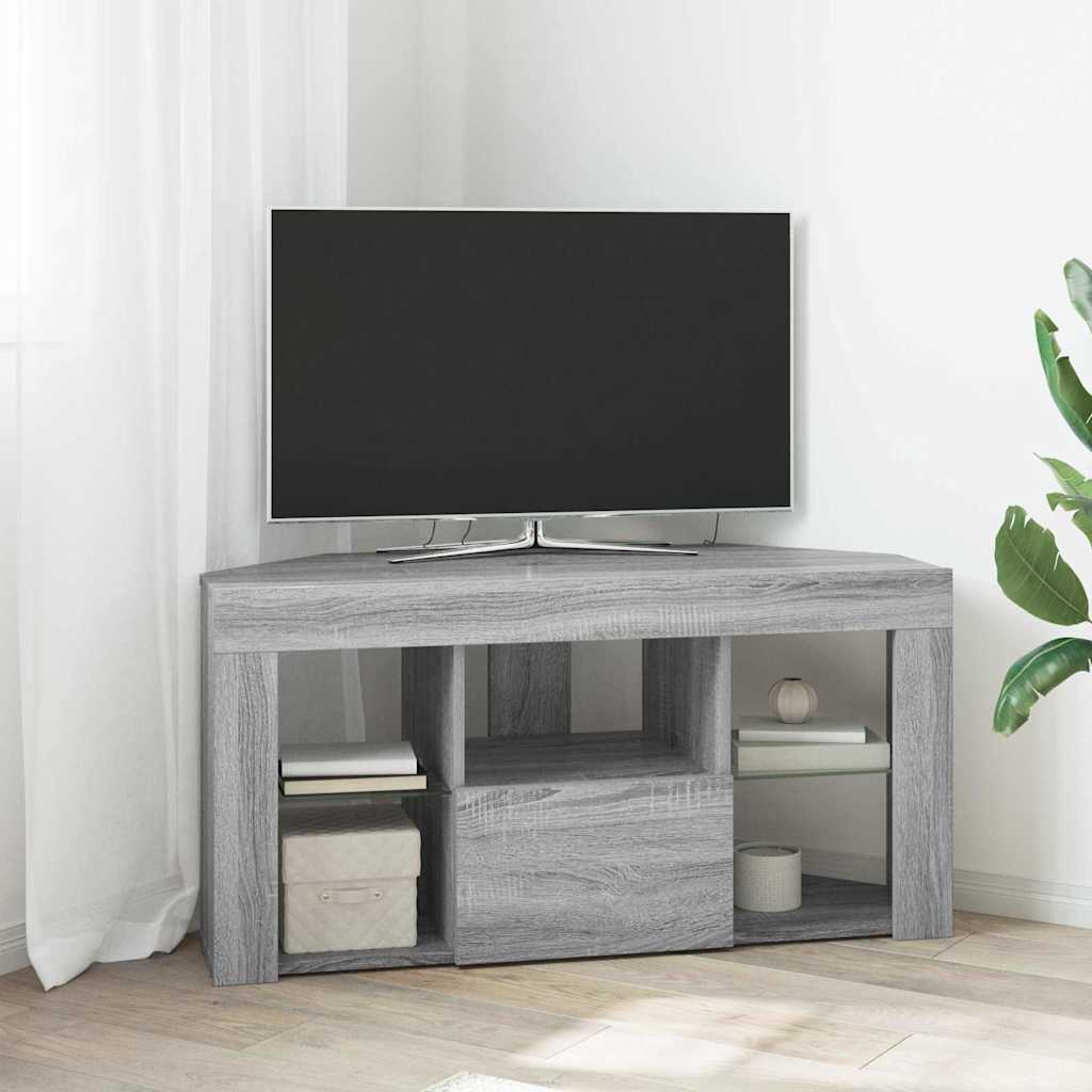 vidaXL Corner LED TV Cabinet 100 x 40 x 50 cm Grey Sonoma