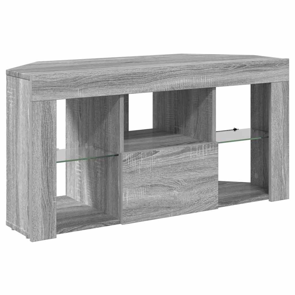 vidaXL Corner LED TV Cabinet 100 x 40 x 50 cm Grey Sonoma