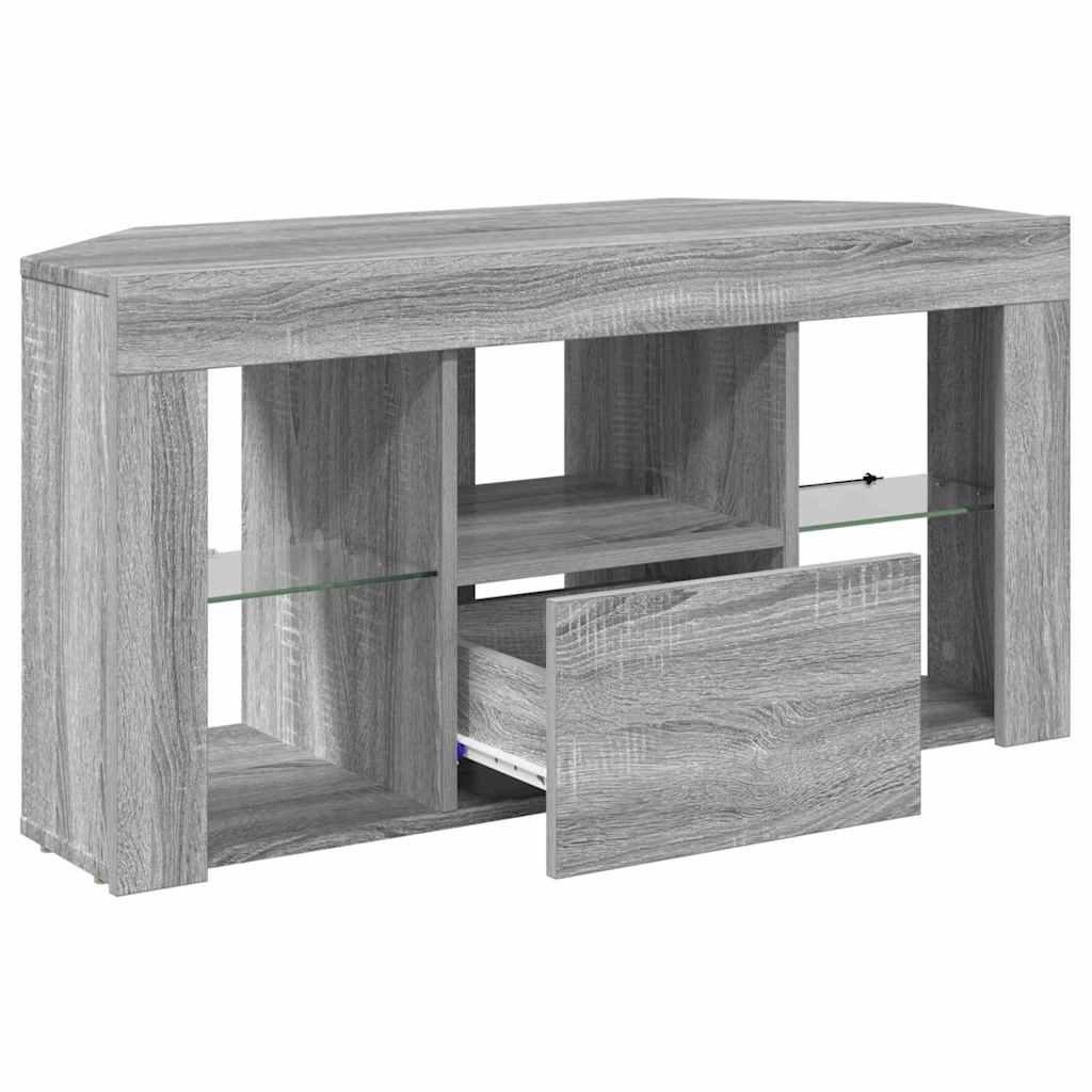 vidaXL Corner LED TV Cabinet 100 x 40 x 50 cm Grey Sonoma