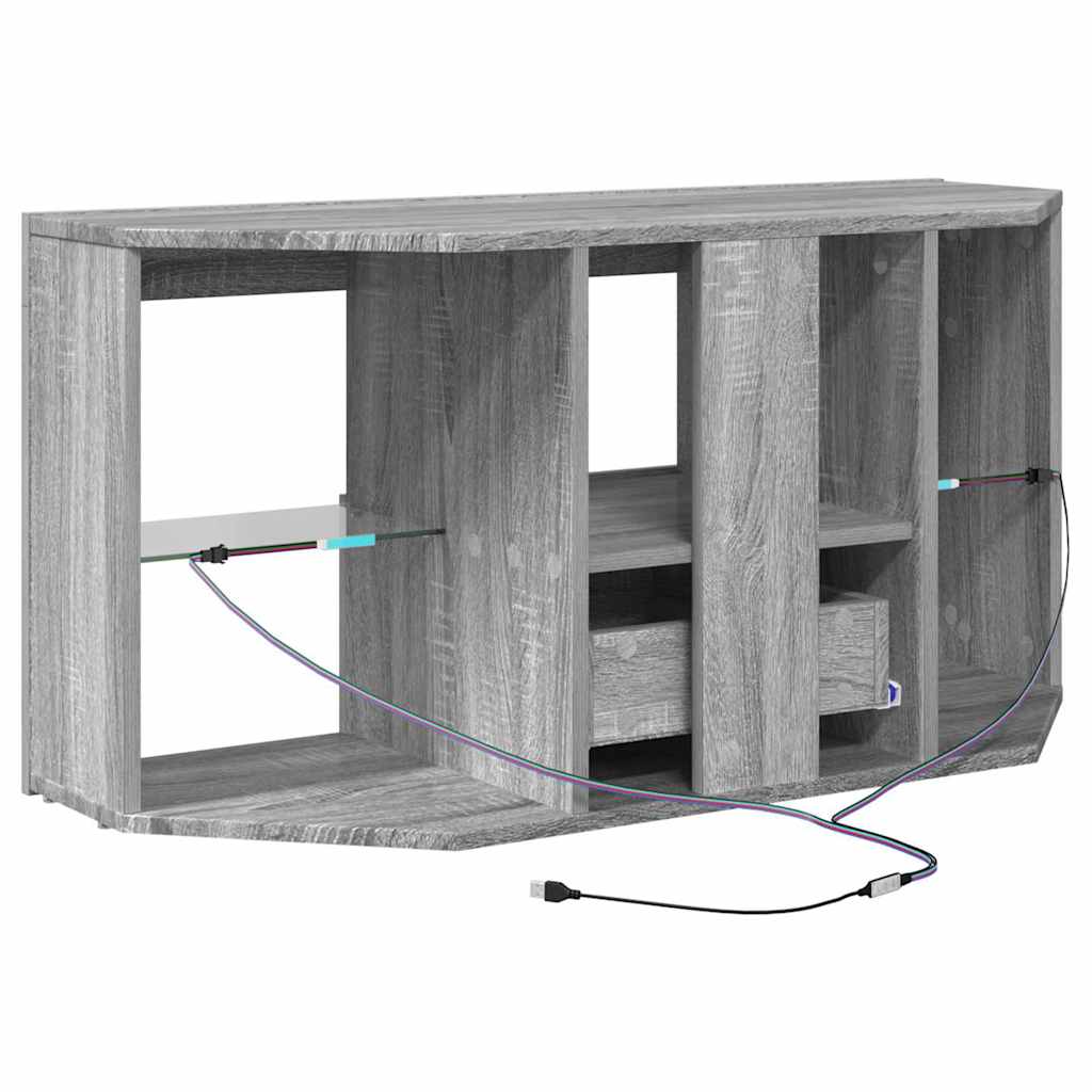 vidaXL Corner LED TV Cabinet 100 x 40 x 50 cm Grey Sonoma