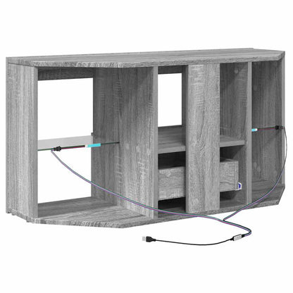 vidaXL Corner LED TV Cabinet 100 x 40 x 50 cm Grey Sonoma