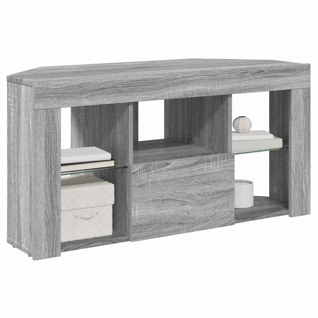 vidaXL Corner LED TV Cabinet 100 x 40 x 50 cm Grey Sonoma