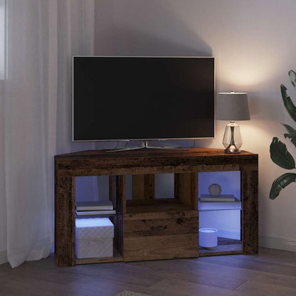 vidaXL Corner LED TV Cabinet 100 x 40 x 50 cm Old Wood Engineered Wood