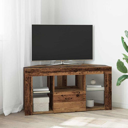 vidaXL Corner LED TV Cabinet 100 x 40 x 50 cm Old Wood Engineered Wood