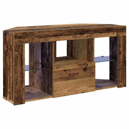 vidaXL Corner LED TV Cabinet 100 x 40 x 50 cm Old Wood Engineered Wood