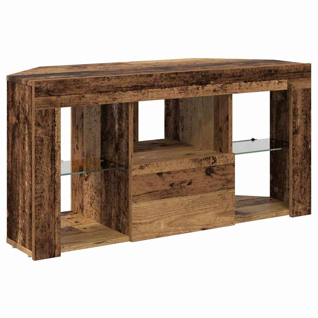 vidaXL Corner LED TV Cabinet 100 x 40 x 50 cm Old Wood Engineered Wood