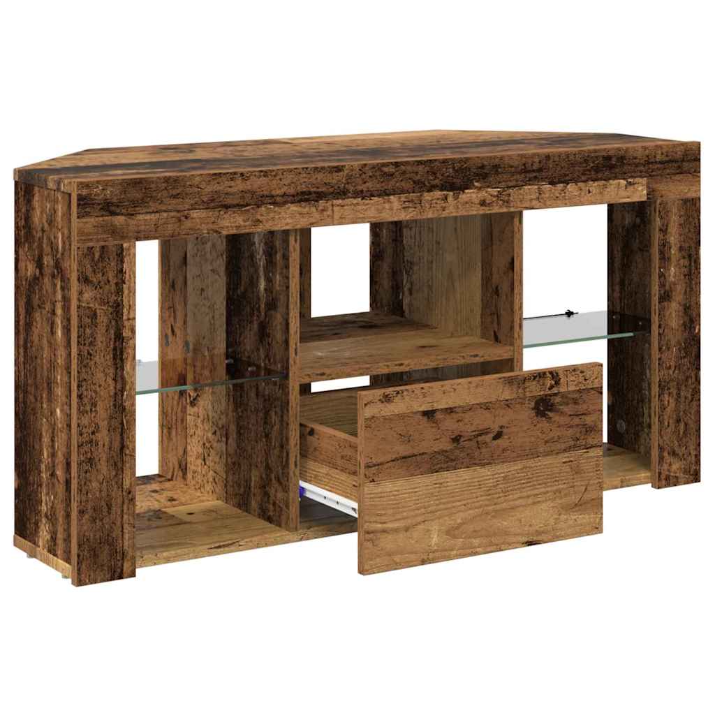 vidaXL Corner LED TV Cabinet 100 x 40 x 50 cm Old Wood Engineered Wood