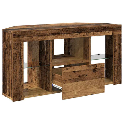vidaXL Corner LED TV Cabinet 100 x 40 x 50 cm Old Wood Engineered Wood