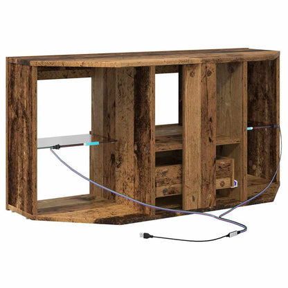 vidaXL Corner LED TV Cabinet 100 x 40 x 50 cm Old Wood Engineered Wood