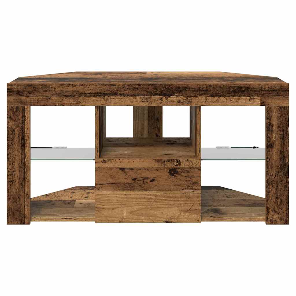 vidaXL Corner LED TV Cabinet 100 x 40 x 50 cm Old Wood Engineered Wood