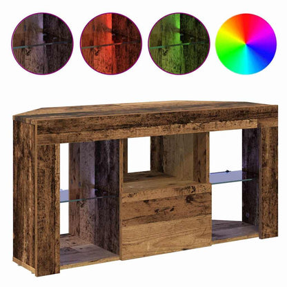 vidaXL Corner LED TV Cabinet 100 x 40 x 50 cm Old Wood Engineered Wood