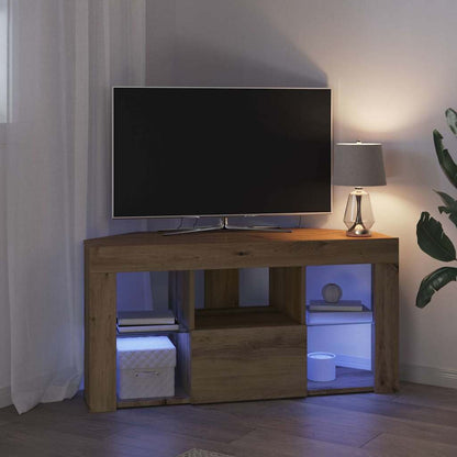 vidaXL Corner LED TV Cabinet 100 x 40 x 50 cm Artisan Oak