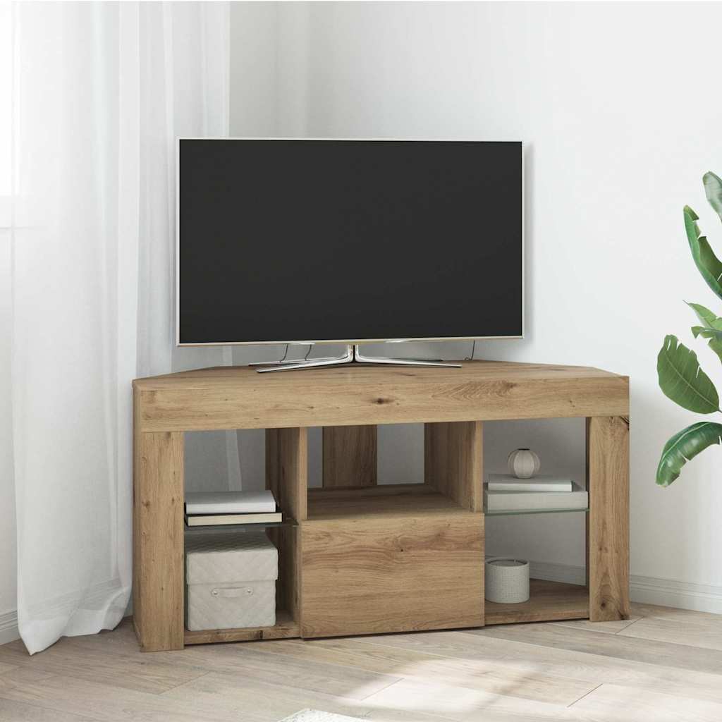 vidaXL Corner LED TV Cabinet 100 x 40 x 50 cm Artisan Oak