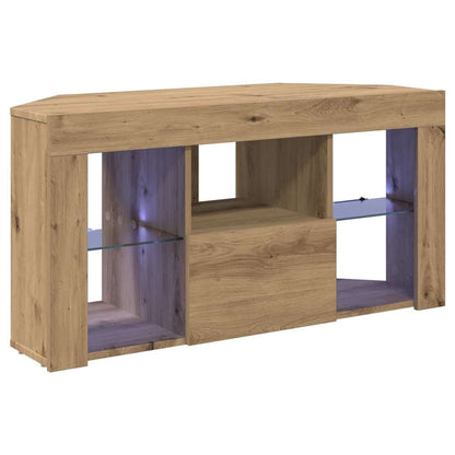vidaXL Corner LED TV Cabinet 100 x 40 x 50 cm Artisan Oak