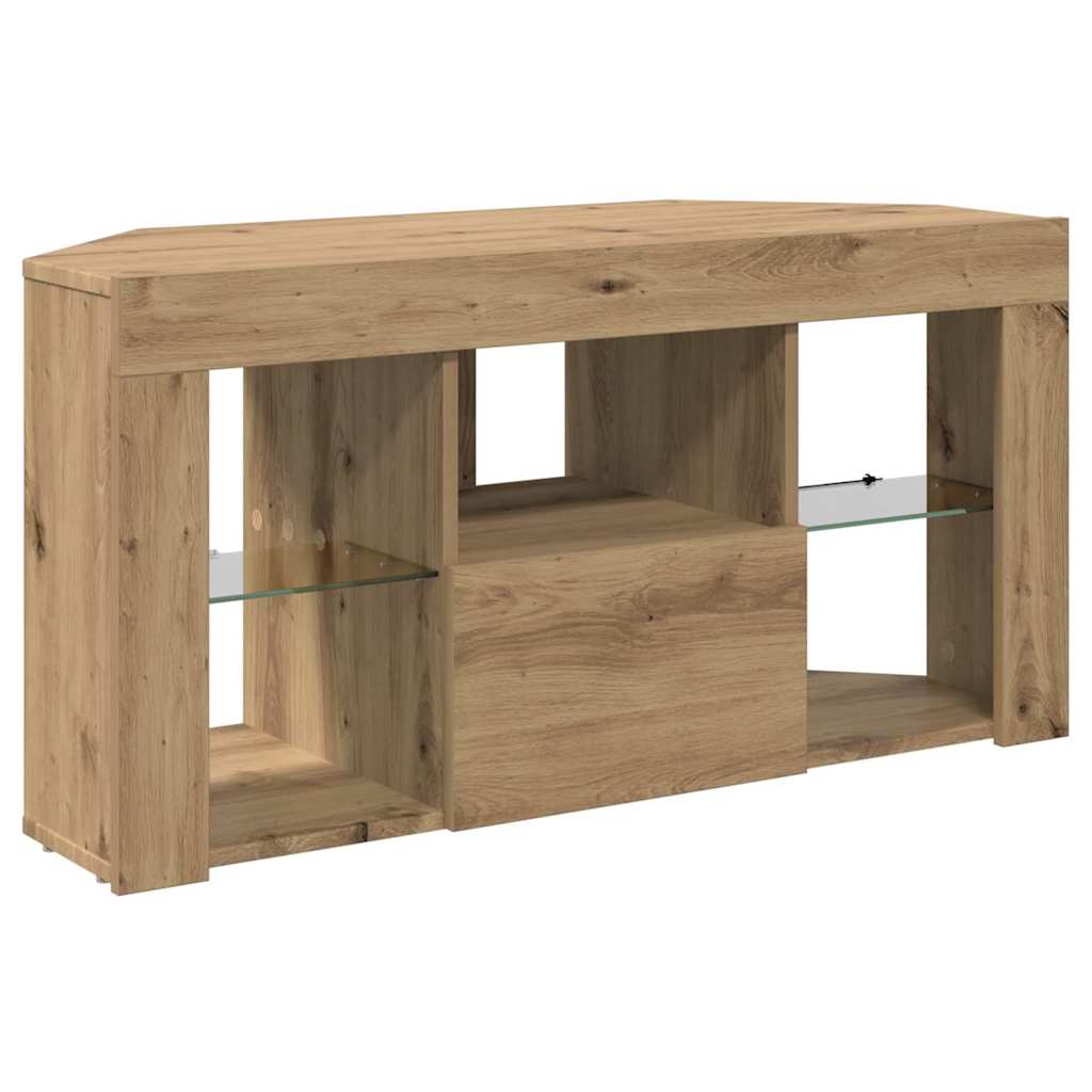 vidaXL Corner LED TV Cabinet 100 x 40 x 50 cm Artisan Oak