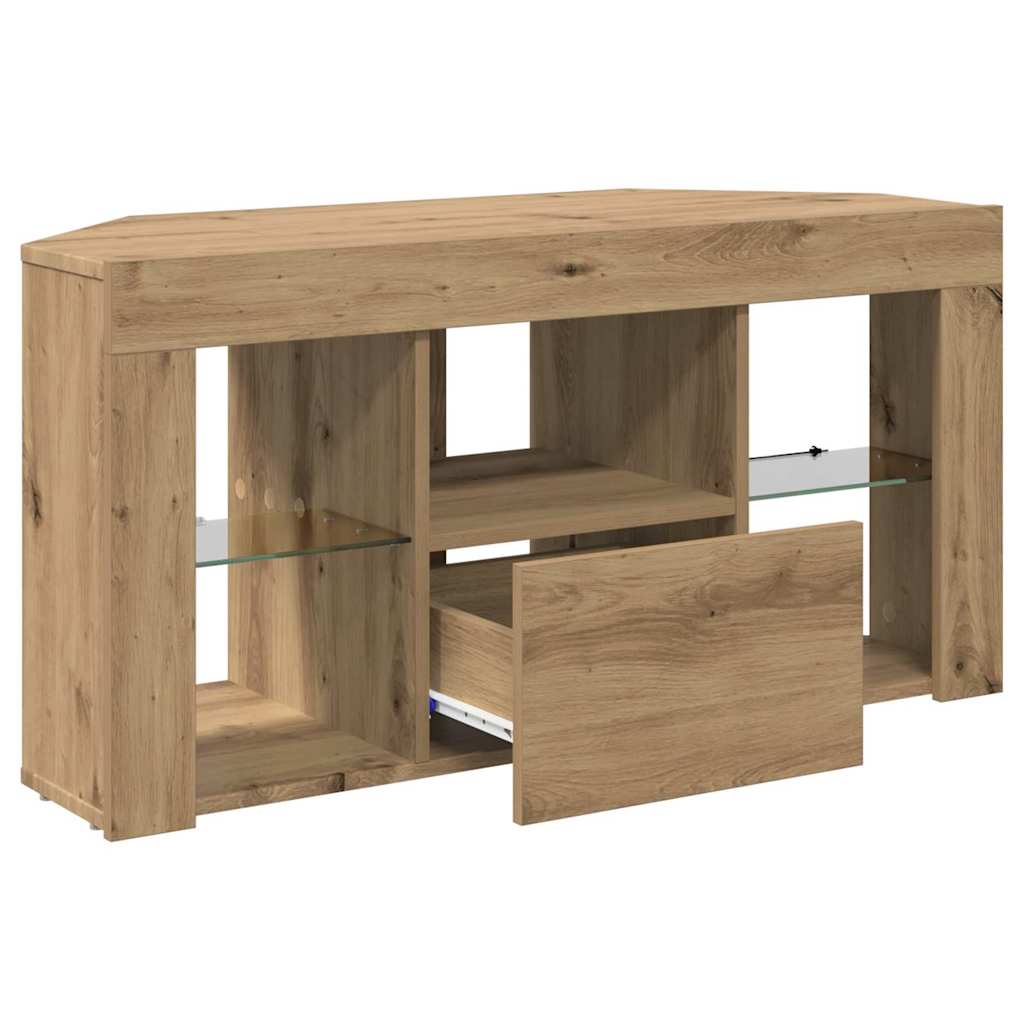 vidaXL Corner LED TV Cabinet 100 x 40 x 50 cm Artisan Oak