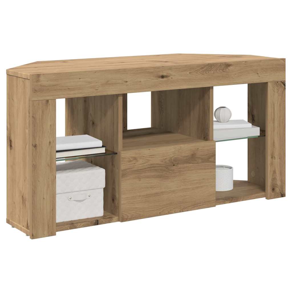 vidaXL Corner LED TV Cabinet 100 x 40 x 50 cm Artisan Oak