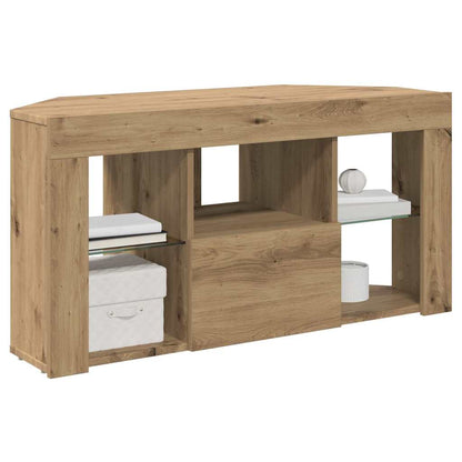vidaXL Corner LED TV Cabinet 100 x 40 x 50 cm Artisan Oak