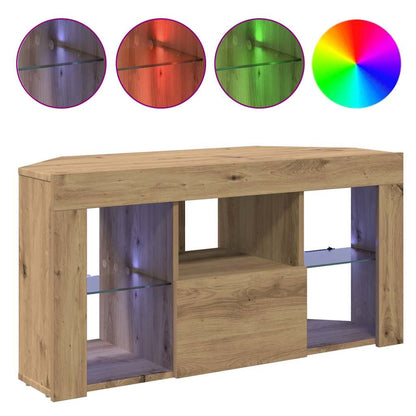vidaXL Corner LED TV Cabinet 100 x 40 x 50 cm Artisan Oak