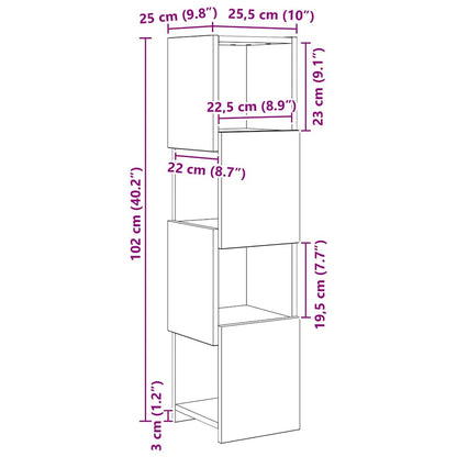 vidaXL Corner Cabinet 25.5x25x102cm Engineered Wood Old Wood