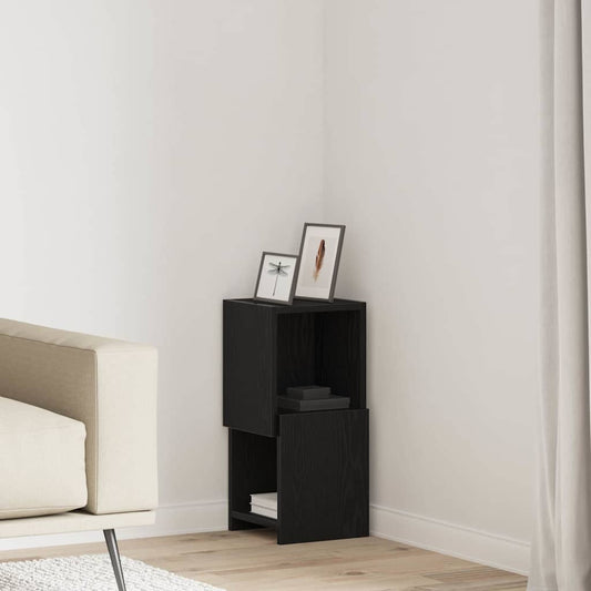 vidaXL Corner Cabinet Black Oak 25.5x25x55cm Engineered Wood