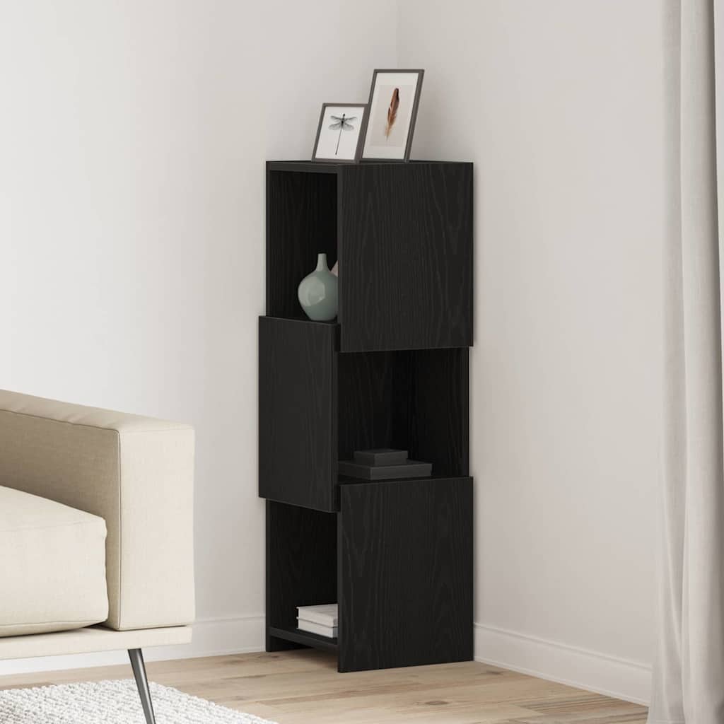 vidaXL Corner Cabinet Black Oak 30.5x30x95cm Engineered Wood