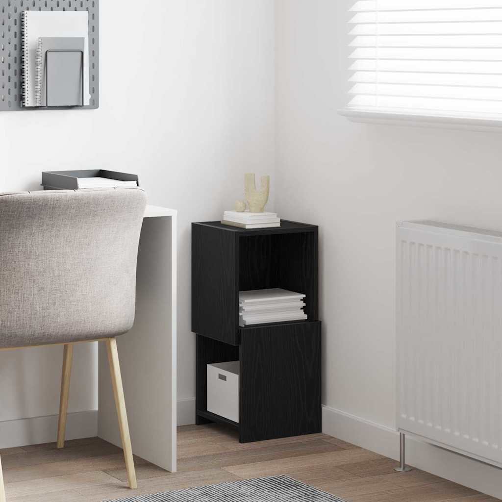 vidaXL Corner Cabinet Black Oak 30.5x30x65cm Engineered Wood