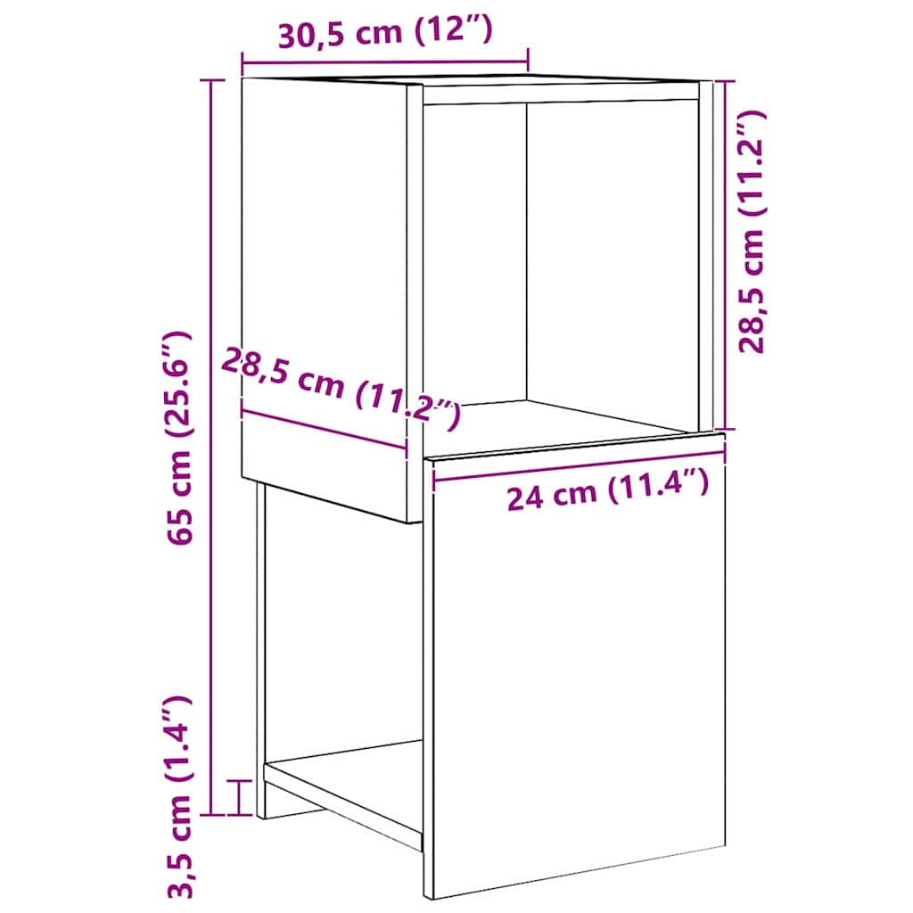vidaXL Corner Cabinet Sonoma Oak 30.5x30x65cm Engineered Wood