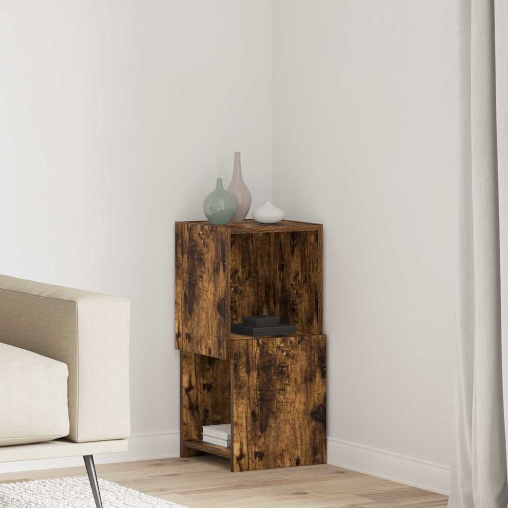 vidaXL Corner Cabinet Smoked Oak 30.5x30x65cm Engineered Wood