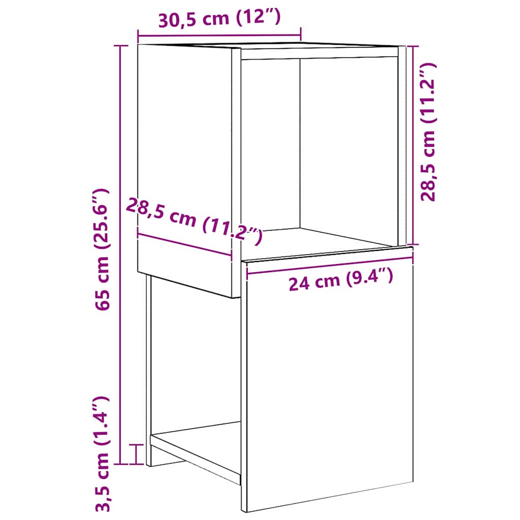 vidaXL Corner Cabinet Smoked Oak 30.5x30x65cm Engineered Wood