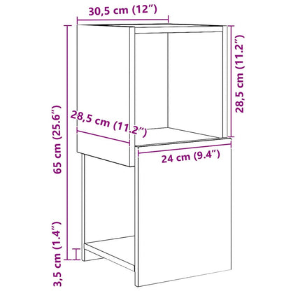 vidaXL Corner Cabinet Smoked Oak 30.5x30x65cm Engineered Wood