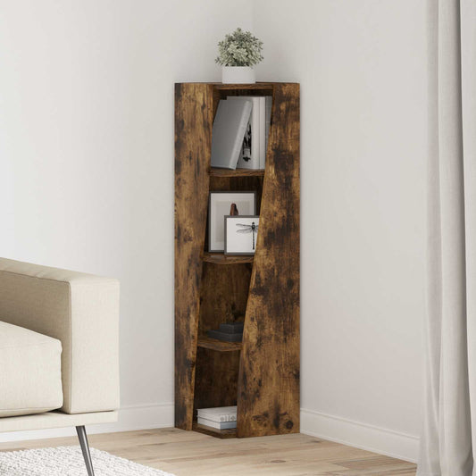 vidaXL Corner Cabinet 27.5x27x102cm Engineered Wood Smoked Oak