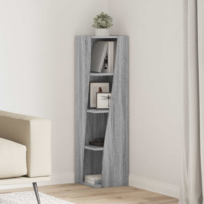 vidaXL Corner Cabinet Grey Sonoma 27.5x27x102cm Engineered Wood