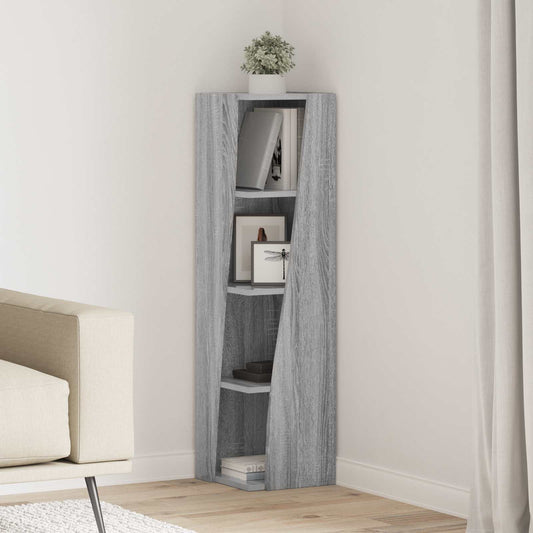 vidaXL Corner Cabinet 27.5x27x102cm Engineered Wood Grey Sonoma
