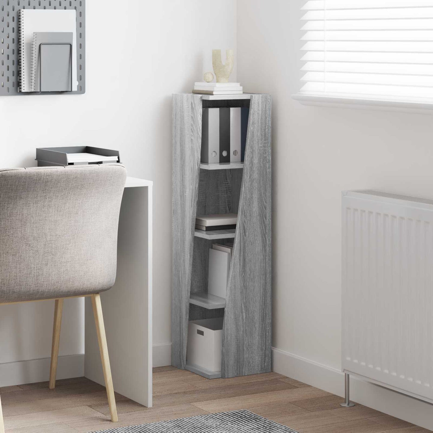 vidaXL Corner Cabinet Grey Sonoma 27.5x27x102cm Engineered Wood