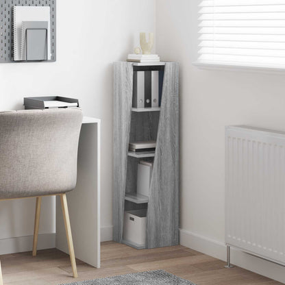 vidaXL Corner Cabinet Grey Sonoma 27.5x27x102cm Engineered Wood