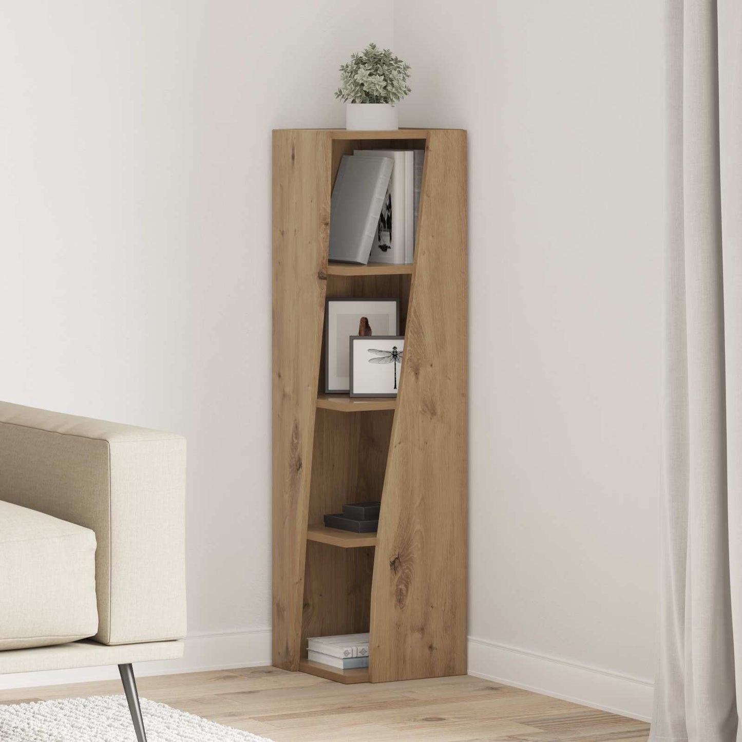 vidaXL Corner Cabinet 27.5x27x102cm Engineered Wood Artisan Oak