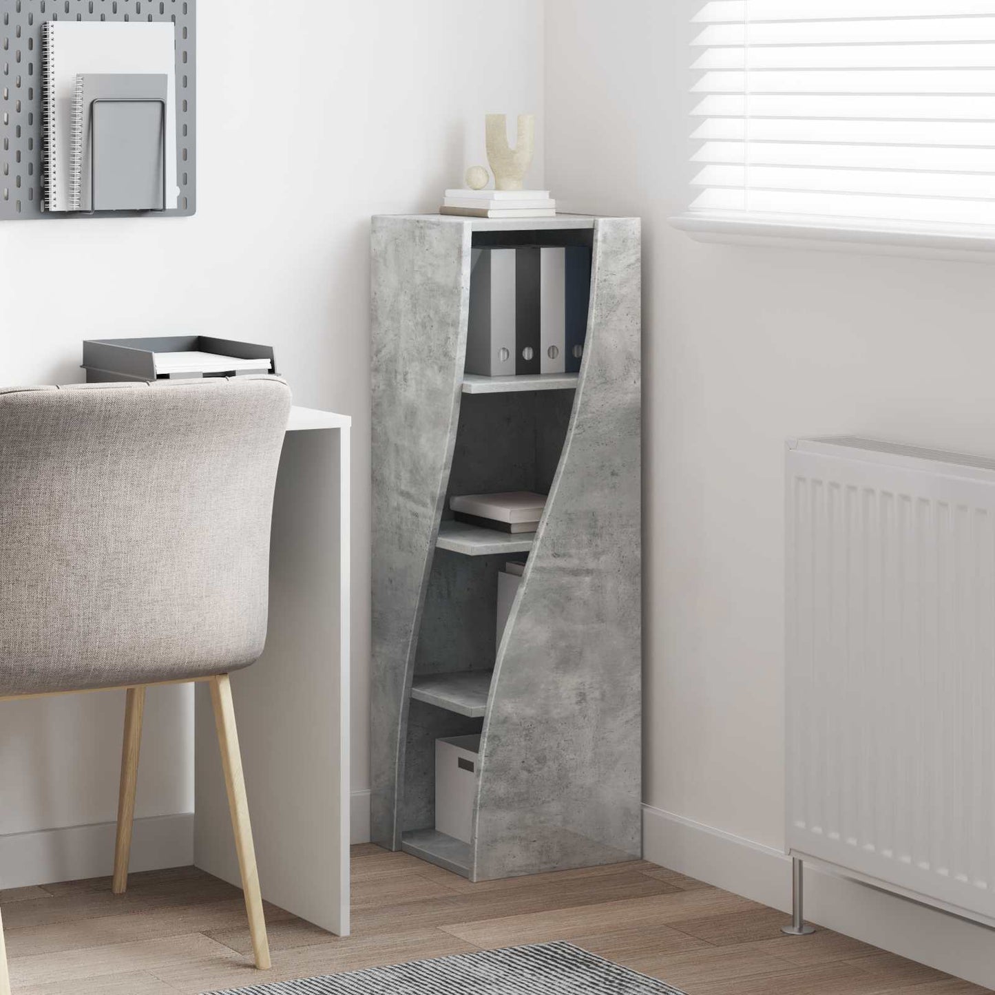 vidaXL Corner Cabinet Concrete Grey 32x32x102cm Engineered Wood