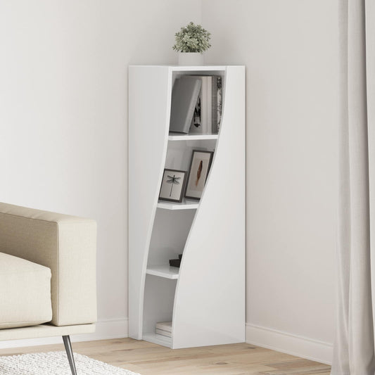 vidaXL Corner Cabinet 32x32x102cm Engineered Wood High Gloss White