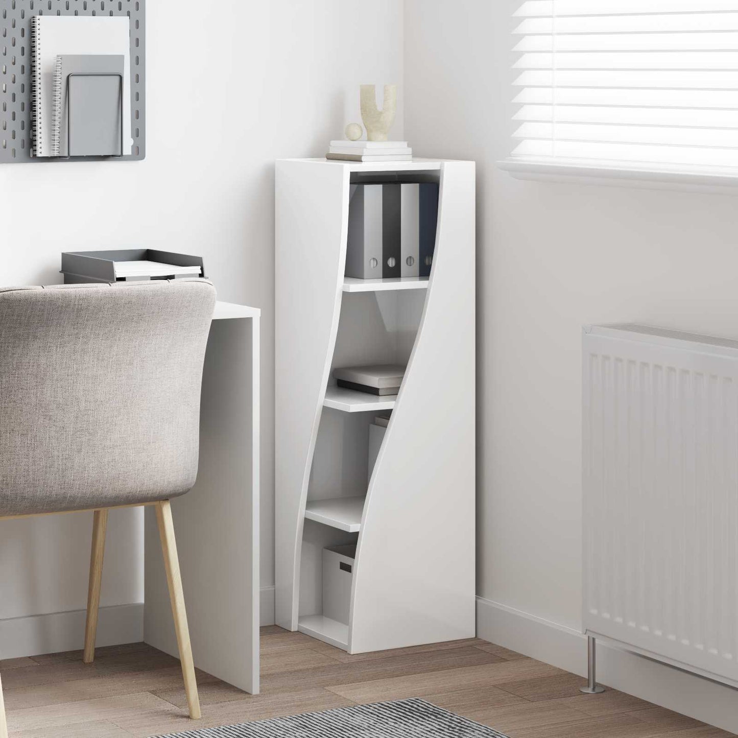 vidaXL Corner Cabinet 32x32x102cm Engineered Wood High Gloss White