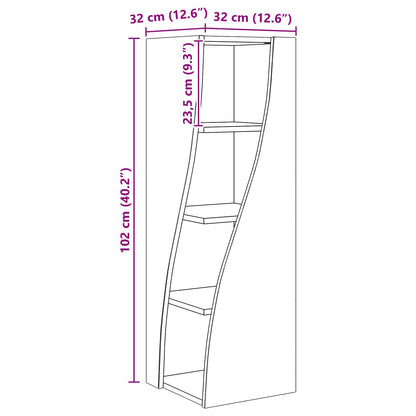 vidaXL Corner Cabinet 32x32x102cm Engineered Wood High Gloss White